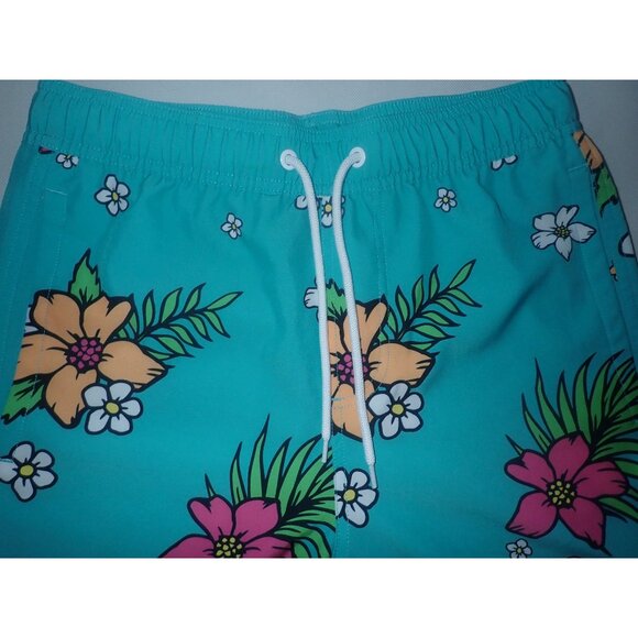 Neff Floral Board‎ Shorts Mens M blue Unlined Smiley Logo Pockets NWOT - Picture 3 of 7